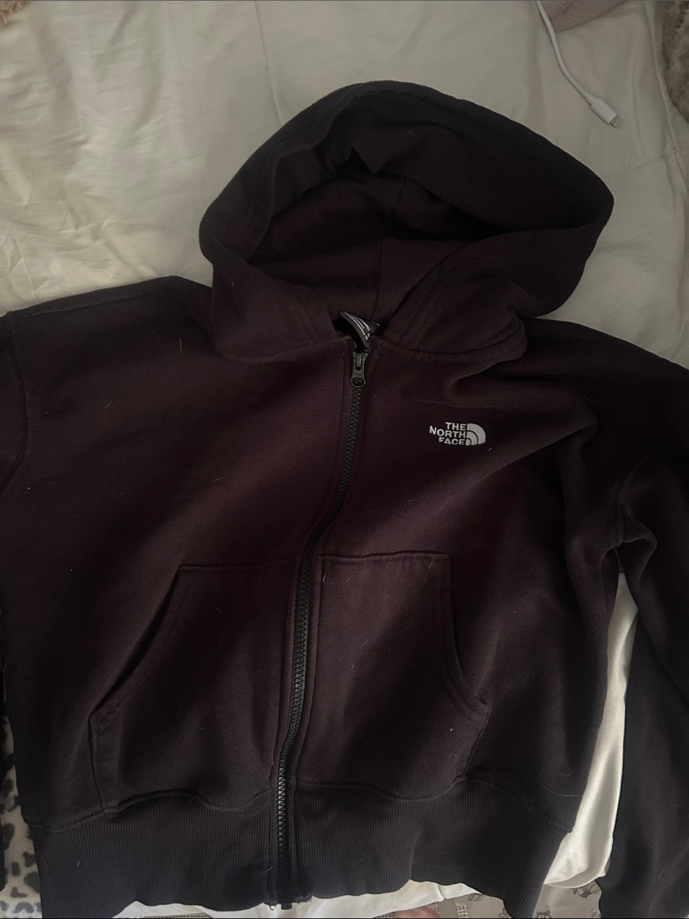 The North Face Black Cropped Zip-Up Hoodie